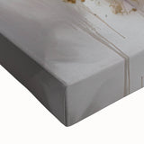 Close-up of an abstract floral stretched canvas showcasing vibrant colors and intricate textures, ideal for modern home decor and art enthusiasts.