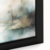Close-up of an abstract landscape framed canvas print showcasing vibrant colors and textured brush strokes, ideal for modern home decor and artistic spaces.