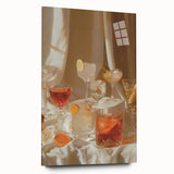 Large abstract wall art in vibrant red and orange tones on acrylic glass, ideal for bedroom or dining room decor.