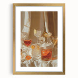 Extra large abstract art print with textured design in gold and white, framed, ideal for living room decor.