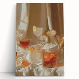 Large black and white stretched canvas featuring assorted kitchen items, ideal for kitchen wall art.