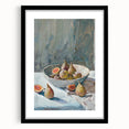 Extra large framed abstract art print featuring colorful, textured fruits, ideal for living room decor.