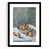 Extra large framed abstract art print featuring colorful, textured fruits, ideal for living room decor.