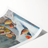 Extra large rolled print featuring line art flowers in monochrome, ideal for large living room wall art.