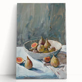 Black and white large art canvas of assorted fruits, ideal for kitchen wall art.