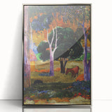 Modern Wall Art - Abstract Landscape with Horse & Pig | Contemporary Art