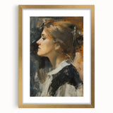 Abstract figurative frame with a gold mat, showcasing an elegant front view design, perfect for contemporary decor and art enthusiasts. Ideal for enhancing interiors.