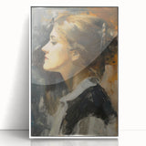 Framed abstract figurative art piece featuring vibrant colors and dynamic shapes, displayed on a white background to enhance its modern aesthetic. Perfect for contemporary home decor.