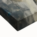 Close-up of an abstract figurative stretched canvas artwork, showcasing intricate brush strokes in vibrant colors, ideal for modern home decor and artistic expression.