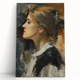 Abstract figurative stretched canvas artwork in vibrant colors, showcasing dynamic shapes and fluid lines, ideal for modern home decor or artistic display.