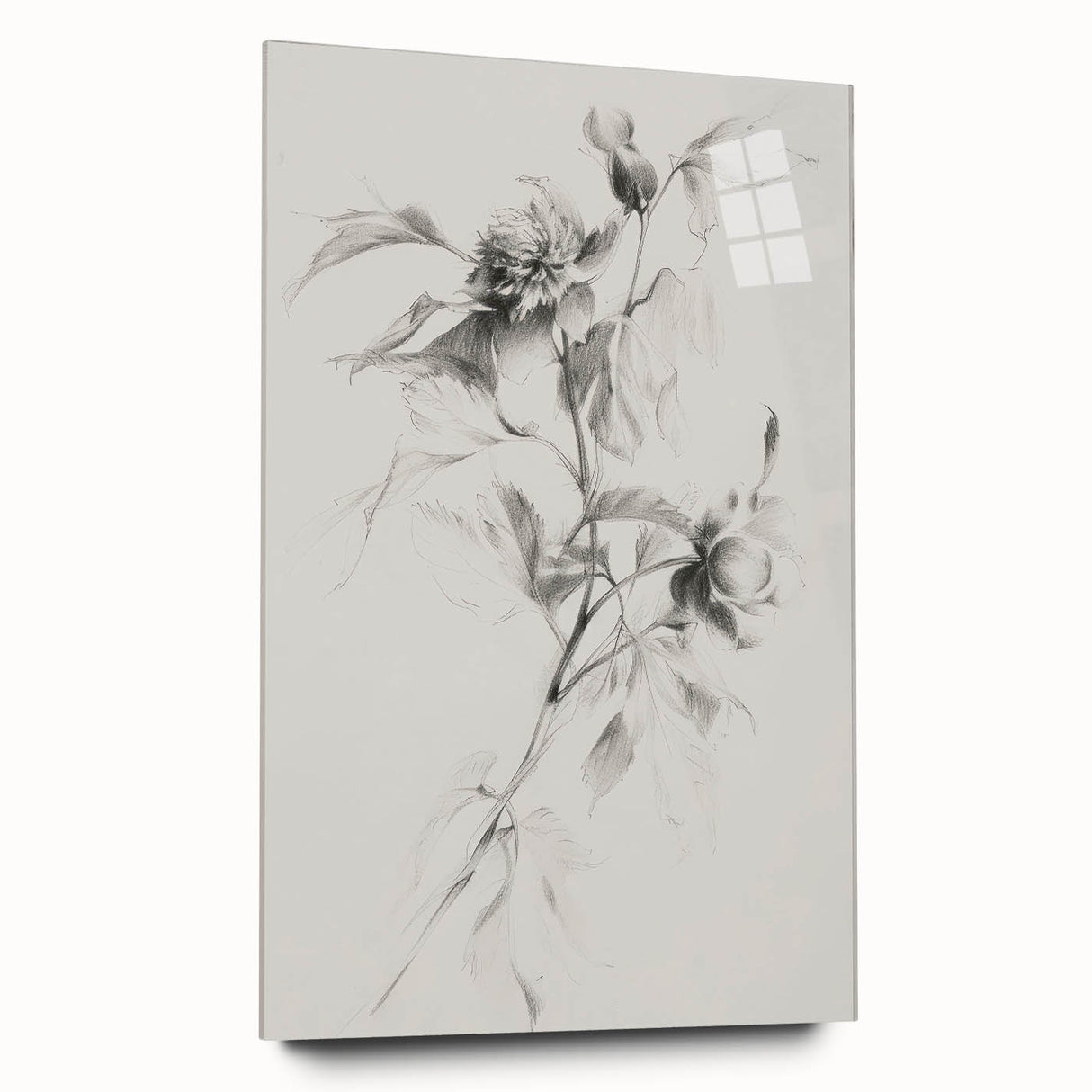 Abstract floral acrylic glass artwork showcasing vibrant colors and intricate designs, viewed from the side, perfect for modern home decor.