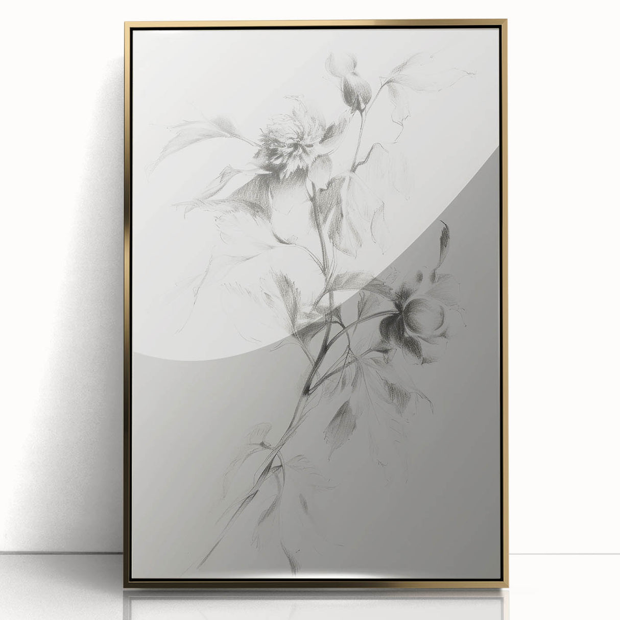 Framed acrylic artwork showcasing abstract floral designs in vibrant colors, highlighted by a chic gold frame, perfect for modern home decor.
