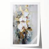 Abstract floral design rolled print featuring vibrant colors like pink, blue, and green, showcasing intricate patterns on high-quality paper, ideal for home decor.