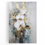 Stretched canvas showcasing an abstract floral design in vibrant colors, perfect for modern home decor. Ideal for enhancing living spaces with an artistic touch.