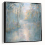 Framed abstract landscape canvas artwork showcasing a black color scheme with textured details, displayed from a side view to highlight its depth and elegance. Perfect for modern home decor, adding a sophisticated touch to any wall.