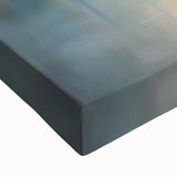 Close-up of an abstract landscape stretched canvas artwork featuring vibrant colors and dynamic brush strokes, ideal for modern home decor and artistic expression.