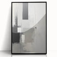 Framed acrylic wall art featuring a minimalist abstract design in black, elegantly displayed from the front, perfect for modern home decor.