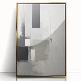 Framed minimalist wall art design with abstract gold accents, displayed in an elegant acrylic frame, adding a touch of sophistication to modern decor.