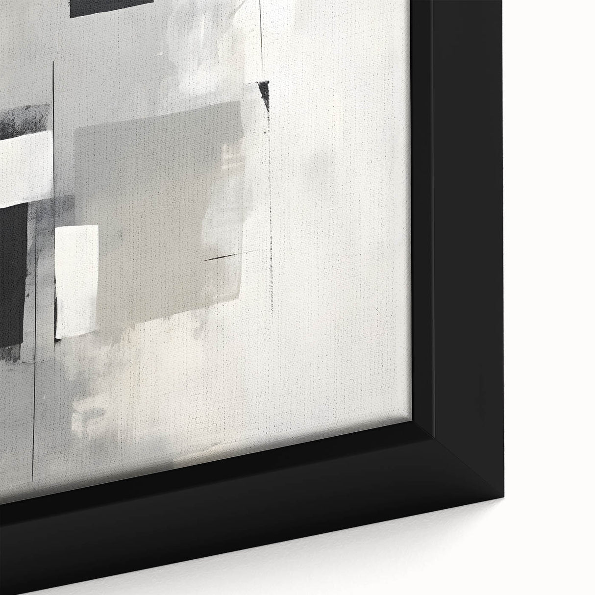 Close-up of a framed minimalist abstract wall art piece, featuring soft pastel colors and geometric shapes, ideal for modern home decor or office spaces.