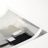 Abstract minimalist wall art print featuring soft blue and beige tones, elegantly rolled and packaged in a protective cardboard tube for easy display.