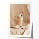 Extra large rolled print featuring an array of floral designs in muted earth tones, ideal for dining room wall art.