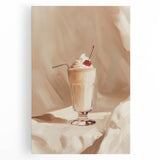 Large black and white stretched canvas featuring assorted kitchen items, ideal for kitchen wall art.