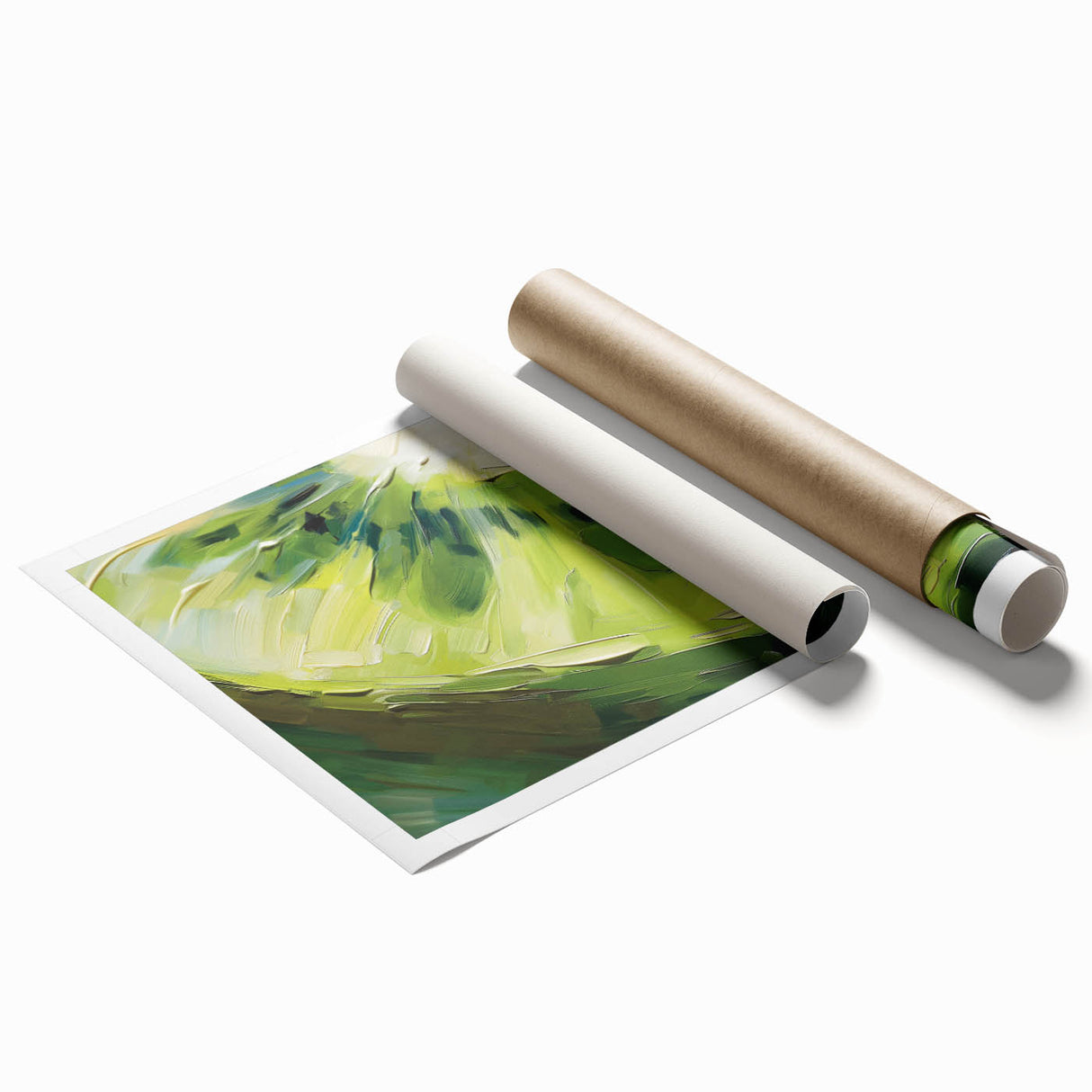 Extra large rolled print featuring a variety of colorful fruits in a floral arrangement.