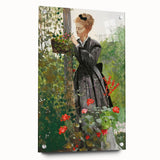 Classical Realism Painting - Woman in Garden Realistic Wall Art