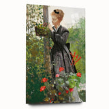 Classical Realism Painting - Woman in Garden Realistic Wall Art