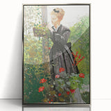 Classical Realism Painting - Woman in Garden Realistic Wall Art