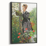 Classical Realism Painting - Woman in Garden Realistic Wall Art