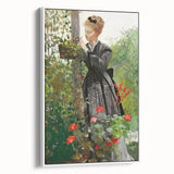 Classical Realism Painting - Woman in Garden Realistic Wall Art