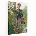 Classical Realism Painting - Woman in Garden Realistic Wall Art
