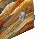Large abstract wall art depicting swirling autumn colors on acrylic glass, ideal for bedroom or dining room decor.