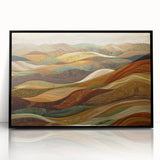 Large abstract wall art featuring autumnal hues on a framed acrylic, ideal for modern living room decor.