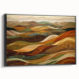 Black and white landscape art painting of trees in autumn on framed canvas, ideal for bedroom wall decor.