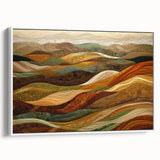 Framed canvas of vintage poster art featuring autumnal scene in vibrant colors, ideal for living room decor.