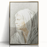 Classic Romantic Paintings: Portrait of an Elderly Woman in Romantic Style