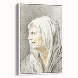 Classic Romantic Paintings: Portrait of an Elderly Woman in Romantic Style