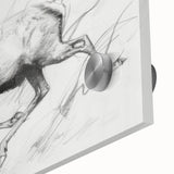 Close-up of an abstract figurative acrylic artwork on glass, showcasing vibrant colors and intricate patterns, perfect for modern home decor.