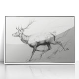 Framed acrylic artwork showcasing an abstract figurative design in white, featuring fluid shapes and soft contrasts, ideal for modern home decor.