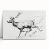 Abstract figurative stretched canvas art piece featuring vibrant hues of blue and orange, leaning against a neutral wall, perfect for modern decor accents.