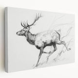 Abstract figurative stretched canvas artwork showcasing vibrant colors and fluid shapes, ideal for modern home decor, displayed from a side view to highlight depth and texture.