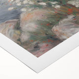 Vibrant abstract floral design on rolled canvas, showcasing rich colors and intricate patterns, ideal for home decor. Packaged securely in a protective tube.