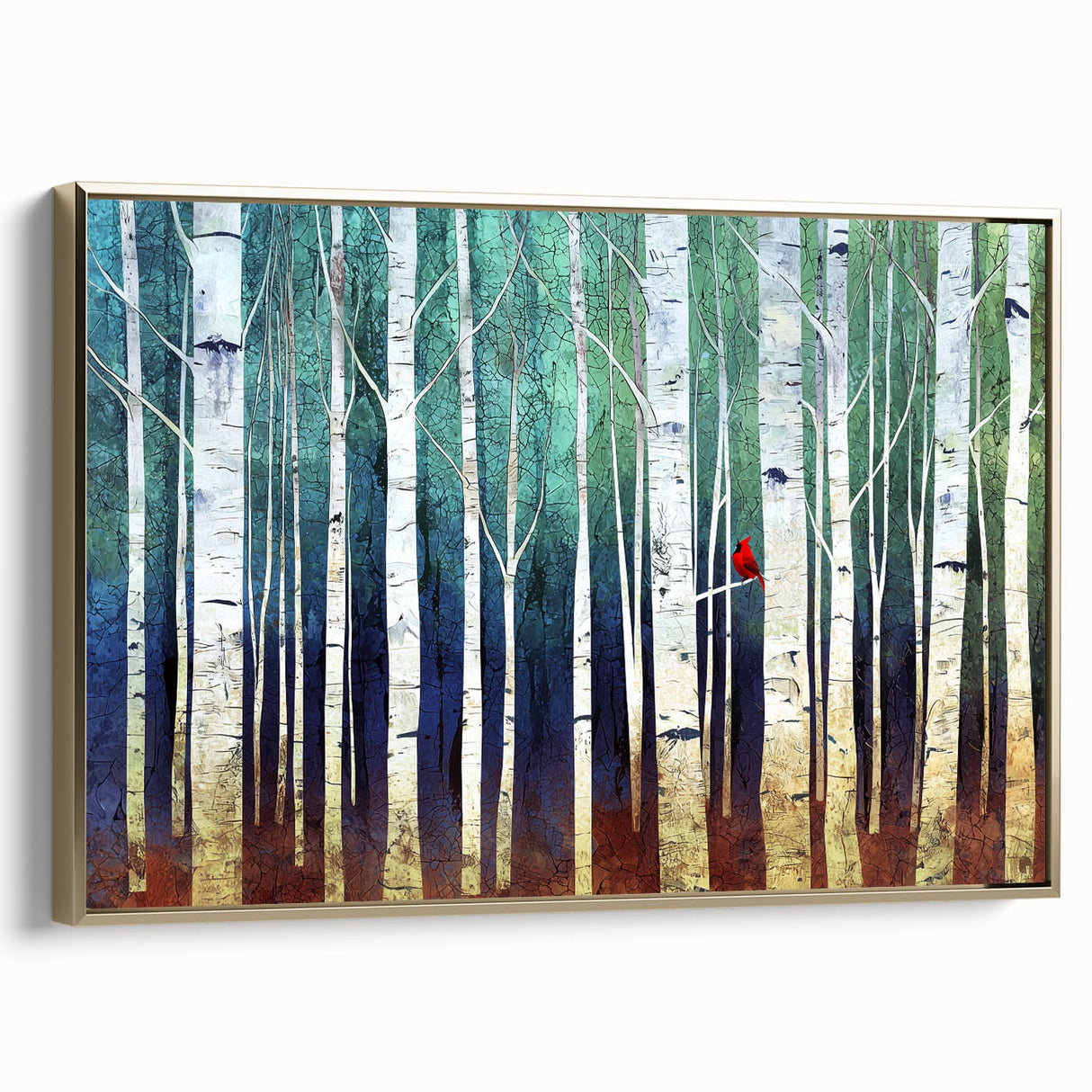 Framed abstract landscape canvas art showcasing a gold-accented design in a modern setting, ideal for elevating contemporary decor in homes or offices.