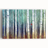 Abstract landscape stretched canvas artwork showcasing vibrant blue and green hues with dynamic swirling patterns, ideal for modern home decor and art enthusiasts.