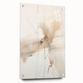 Abstract minimalist wall art displayed in a side view, showcasing vibrant acrylic colors and a sleek glass finish, secured with decorative pins for an elegant presentation. Ideal for modern decor enthusiasts seeking unique artistic pieces.
