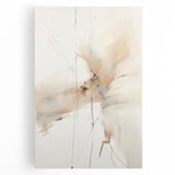 Abstract minimalist wall art on stretched canvas, showcasing soft earth tones and geometric shapes, perfect for modern home decor. Ideal for living room or office.