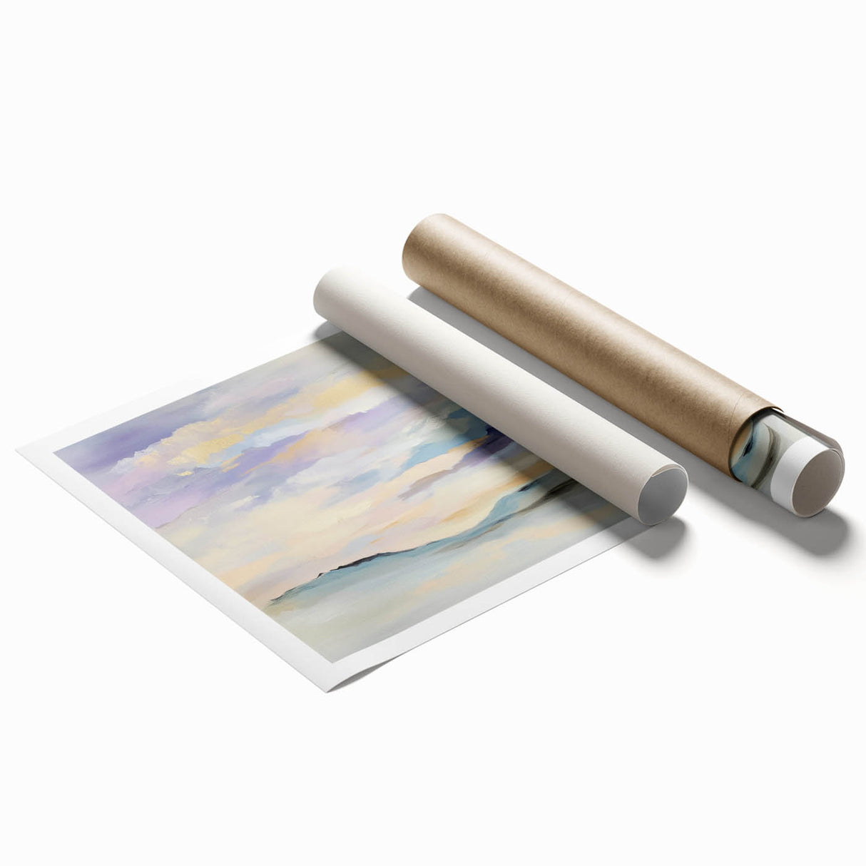 Minimalist Abstract Wall Art – Pastel Modern Landscape Canvas