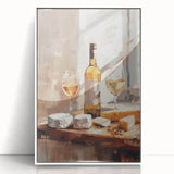 Art deco poster featuring a stylized cocktail glass in pastel shades, framed acrylic.